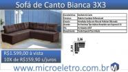 Sofá de Canto Bianca 3X3 tecido Animale
